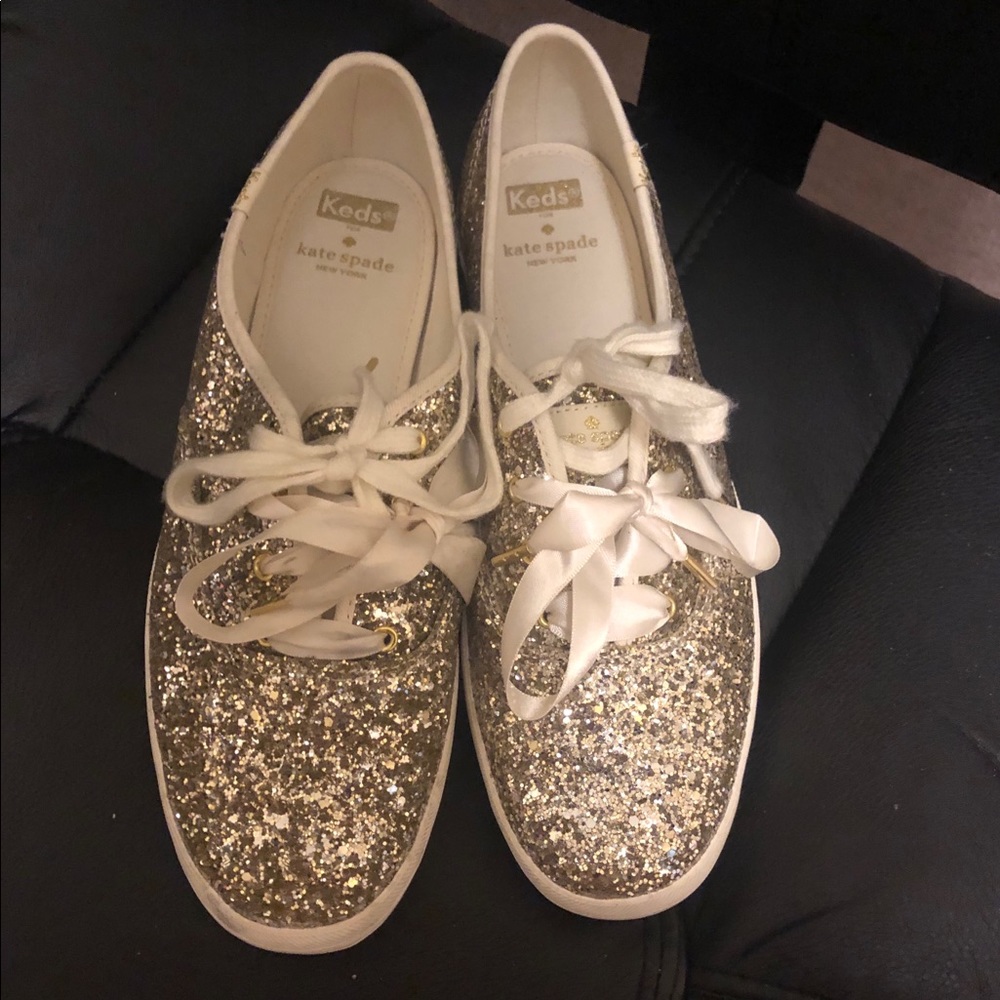 Kate Spade Keds Platinum Glitter Size 10 Wedding!